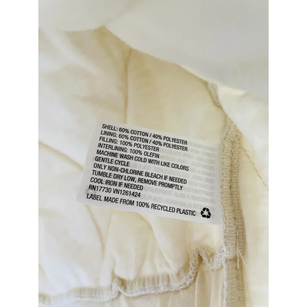 Wild Fable Womens Quilted Jacket Extra Large Ivory Puffer Zip Pockets Hooded New - Picture 10 of 11